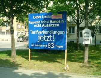 Dauermahnwache ver.di vor der Staatskanzlei 83, 84, ..
